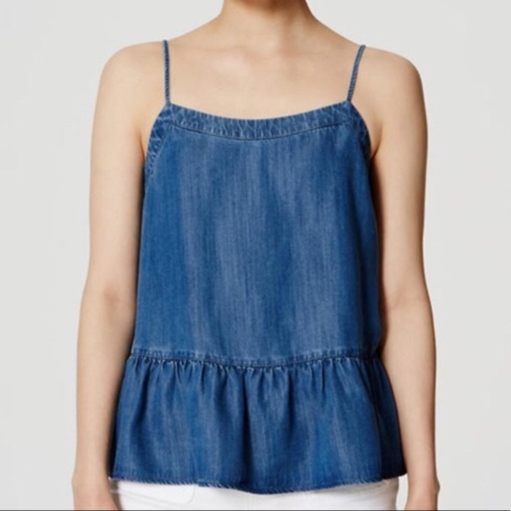 Loft Chambray Peplum Top